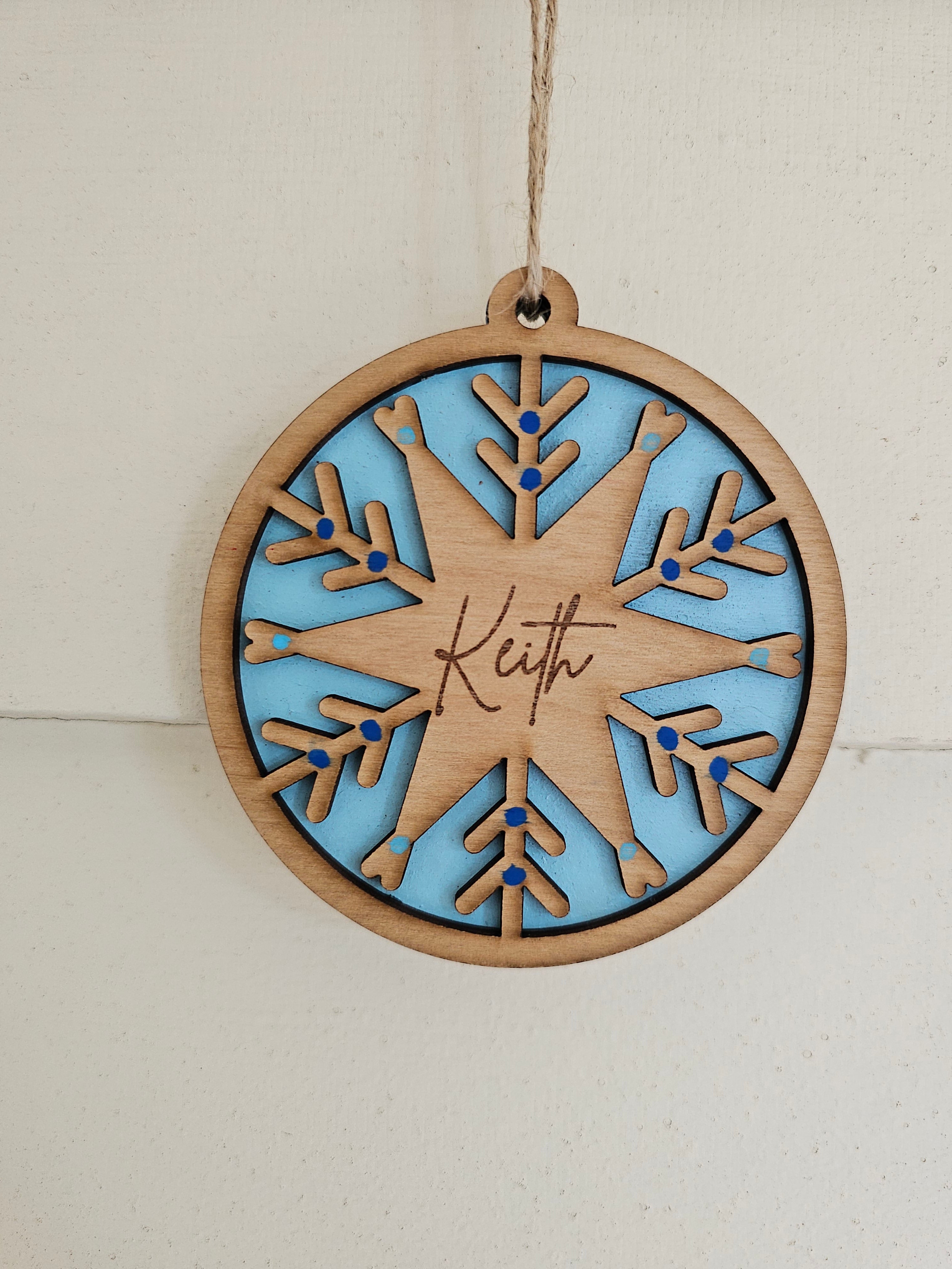 Snowflake Christmas Personalized Ornament