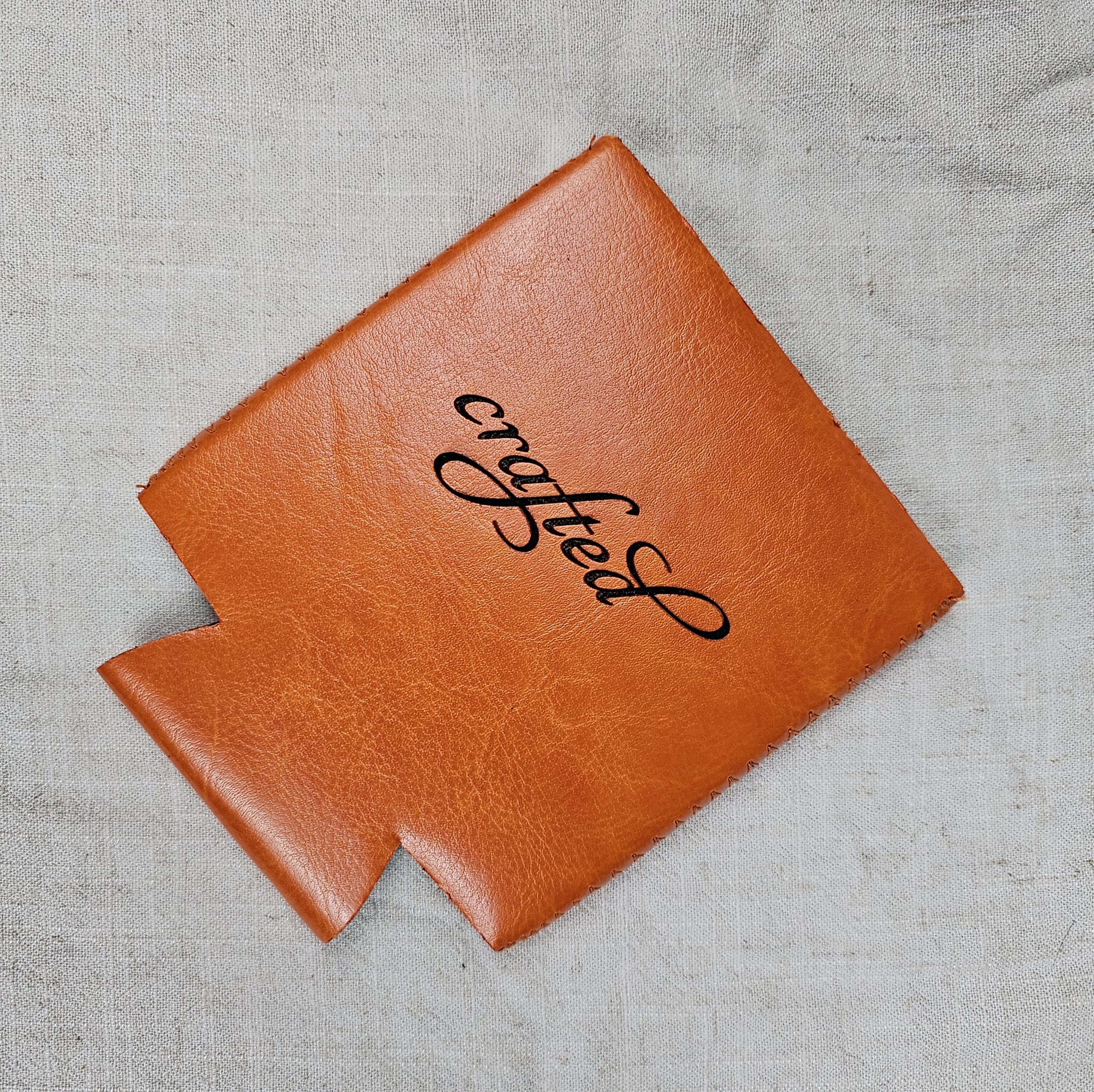 Personalized Vegan Leather Drink Koozie