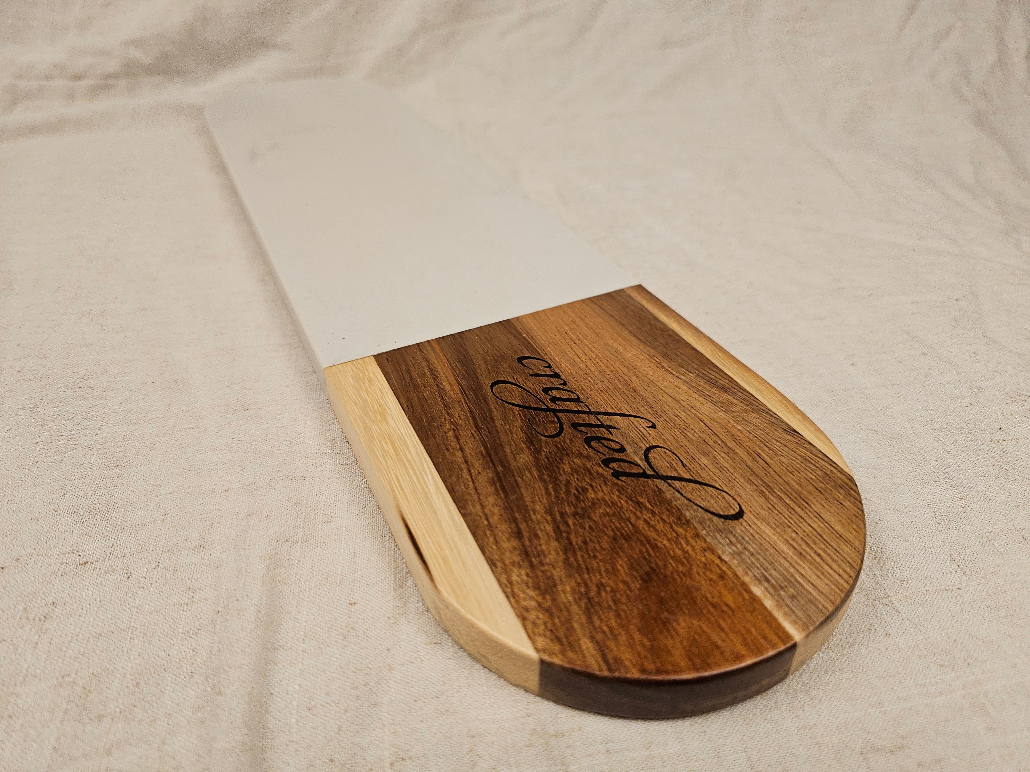 Acacia Wood and Marble Cheese/Charcuterie Board