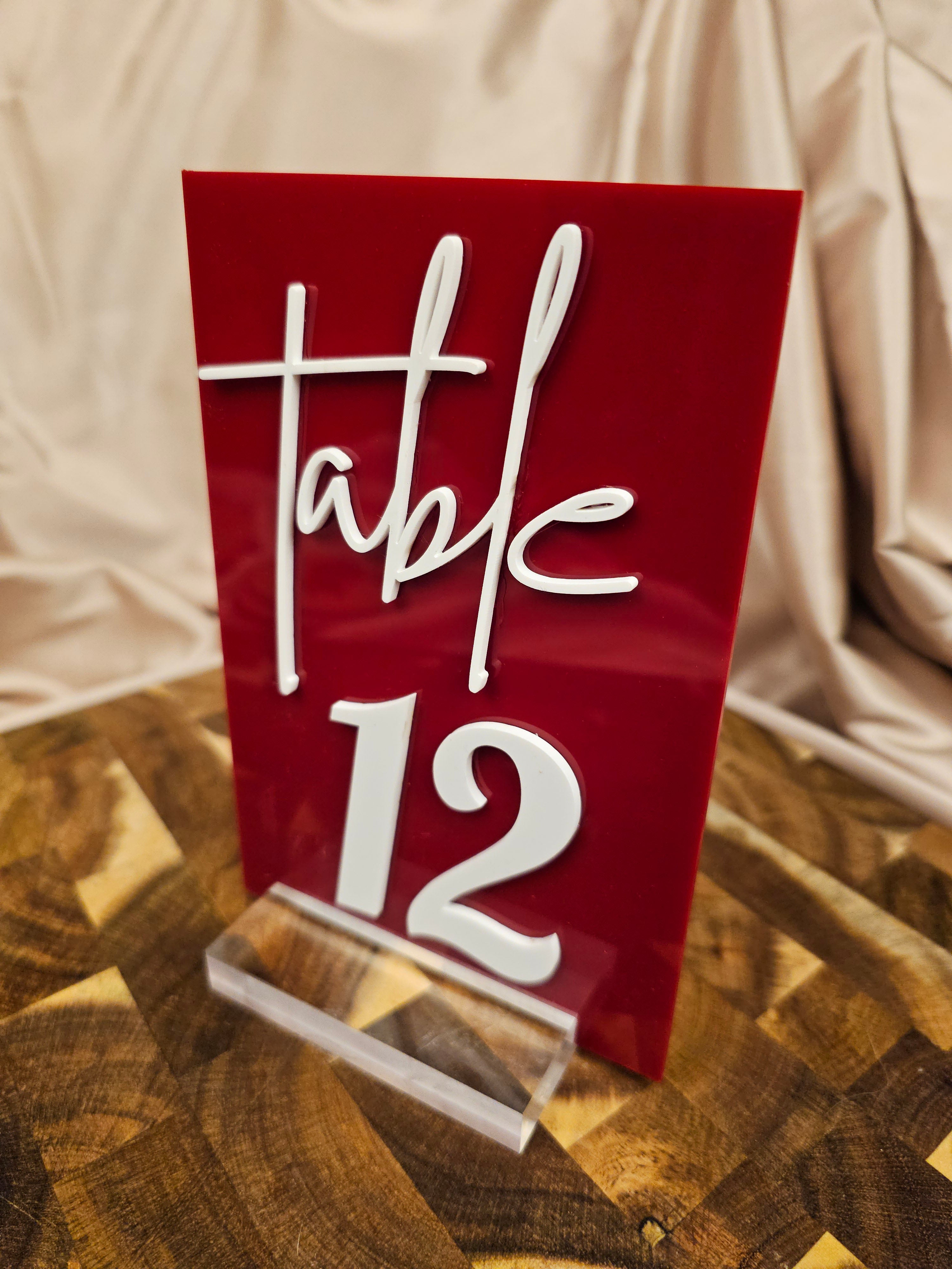 Acrylic Table Numbers